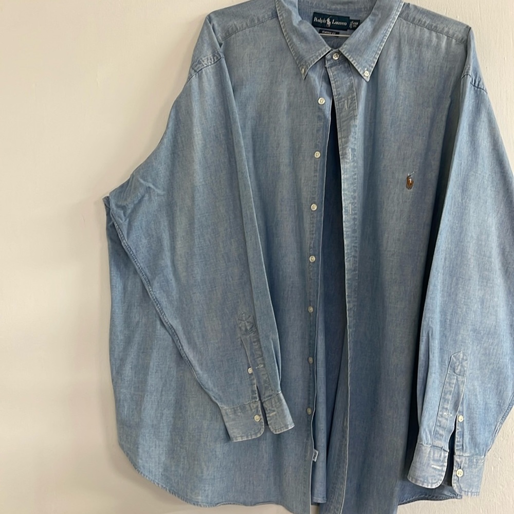 Ralph. Lauren… Blue button-down dress shirt size 4XB